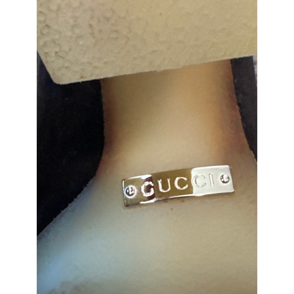 Gucci Dark Brown Suede Leather Fur Lined Tassel Knee Winter High Boots Size 6.5 - Picture 7 of 15